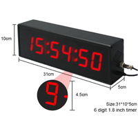 Chronomètre numérique multisports NAJA F514 4-6 chiffres avec affichage LED, en ABS, bouton marche/arrêt, pour compétitions et entraînements, avec fonction compte à rebours
