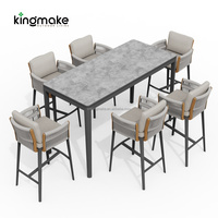 Ensemble de mobilier d'extérieur résistant aux UV, table et chaises de bar imperméables pour hôtel, café, cantine, resort, jardin, terrasse