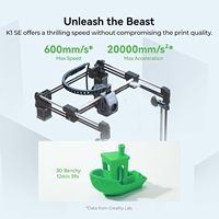 Impresora 3D K1 SE de Aluminio Negra para Niños y Principiantes, Completamente Ensamblada, con Nivelación Automática, Impresión de Alta Velocidad de 600 mm/s