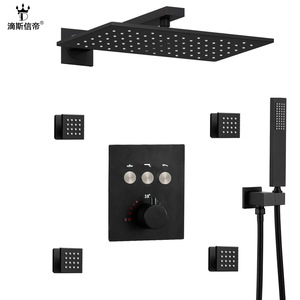 Système de douche thermostatique multifonctionnel en acier inoxydable, ensemble de pomme de douche encastrée simple pour robinets de douche de salle de bain domestique - Product Image 4