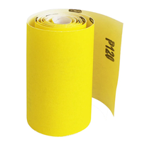 Rouleau de papier abrasif jaune de 115 mm, rouleau abrasif à dos plat de 115 mm pour le ponçage de carrosserie automobile, du bois, du métal, des meubles et des surfaces en plastique