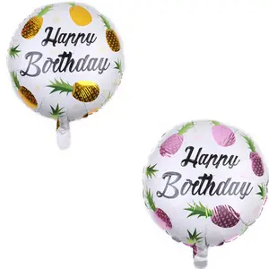 Популярные воздушные шары из фольги в виде тропических фруктов, ананасов, шары на день рождения, украшения для вечеринки