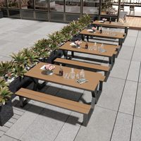 Ensemble table et chaises de parc connectées modernes pour extérieur, sièges de patio, bancs d'extérieur en plein air, table et chaises pour place de centre commercial
