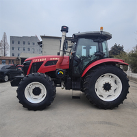 Traktor Pertanian 4WD 100-200HP, Mesin Diesel Heavy Duty, Transmisi Gear, Kabin AC, Ban Deep Tread untuk Pertanian