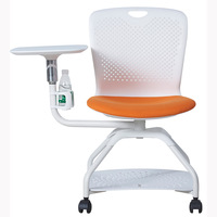 Table d'écriture moderne et chaise de salle de formation scolaire pour étudiant avec tablette, cadre en plastique pliable, pieds en fer, mouvement coulissant