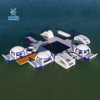 Plateforme flottante gonflable commerciale de la marque Aurora, fabriquée en Chine, en PVC durable, taille et couleur personnalisables pour l'eau