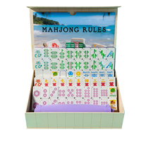 Jeu de Mahjong Américain Flottant pour la Plage, 160 Tuiles Complètes avec Boîte Cadeau, Sac de Rangement Étanche, Jeu de Table Portable pour Piscine et Été