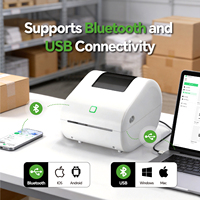 Printer Thermal Desktop Kompak Y14 dengan Tombol Fisik, Bluetooth/USB, Label Pengiriman 4x6 Tanpa Tinta & Toko Online
