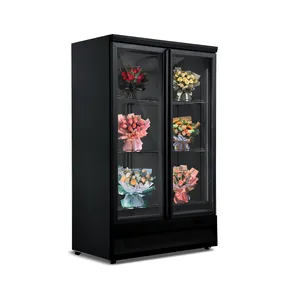 2021 de alta qualidade da empresa do casamento da dobradiça dupla porta fresca mantem refrigeradores de exibição floral