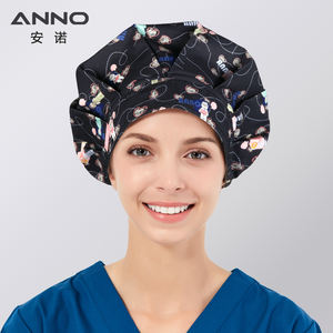 Anno Chapeau unisexe ajustable gonflé respirant Polyester Coton imprimé Infirmière ou <span class=keywords><strong>Docteur</strong></span> Chapeau pour cheveux longs Femmes - Product Image 3