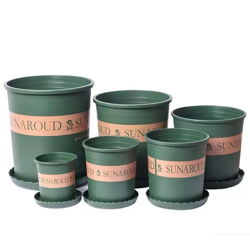 Galão potes plantas verdes varanda vaso vaso rosas resina plástico berçário planta em Garantia de Qualidade