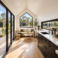 Rumah Mungil Portabel Beroda untuk Proyek Australia Rumah Mobile Prefabrikasi dengan Dapur Kamar Mandi Kamar Tidur Pabrik OEM ODM