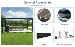 Pérgola de Jardín Personalizada de 4x6m, Terraza Adjunta a la Casa, Solárium, Gazebo Exterior, Cobertizos de Patio de Aluminio en Venta - Product Image 5