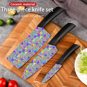 Ensemble de couteaux de cuisine en céramique populaire de 7 pièces, couteaux de chef tranchants, manches en plastique, durables, écologiques, livraison rapide - Product Image 2