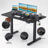 Bureau électrique réglable en hauteur avec mémoire de position et crochets latéraux pour l'espace de travail australien