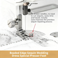 Pied de Machine à coudre professionnel tout en acier pour perles et paillettes pied-de-biche en tissu pailleté pour robes de mariée robes de mariée