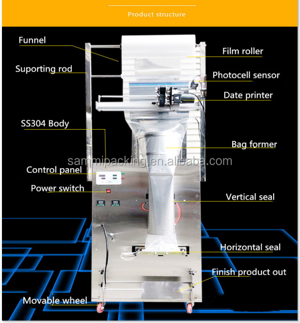 Factory price hot selling 1kg sugar rice salt nuts grain packing machine/1kg grain packaging/bagging machine