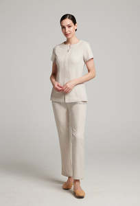Tunique en faux lin <span class=keywords><strong>pour</strong></span> femmes, uniformes <span class=keywords><strong>de</strong></span> <span class=keywords><strong>travail</strong></span>, ensemble <span class=keywords><strong>de</strong></span> blouses médicales, uniformes <span class=keywords><strong>de</strong></span> spa et <span class=keywords><strong>de</strong></span> beauté, uniformes d'infirmière personnalisés, vente en gros - Product Image 5