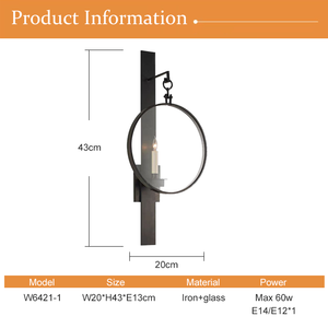 Applique <span class=keywords><strong>Vintage</strong></span> Nera per Illuminazione d'Interni, Lampada Moderna a Forma di Anello, Portacandele E12, Illuminazione <span class=keywords><strong>da</strong></span> <span class=keywords><strong>Parete</strong></span> - Product Image 3