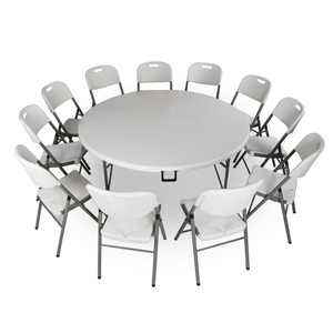 <span class=keywords><strong>Table</strong></span> <span class=keywords><strong>de</strong></span> salle <span class=keywords><strong>à</strong></span> <span class=keywords><strong>manger</strong></span> ronde moderne pliable, durable, légère et imperméable en plastique pour villa, <span class=keywords><strong>jardin</strong></span> extérieur, <span class=keywords><strong>salon</strong></span>, hôtel, banquets - Product Image 2
