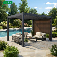 Pergola moderne d'extérieur avec toit à lames orientables, pergola manuelle
