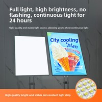 Stand Display Menu Persegi Panjang untuk Pusat Perbelanjaan, Poster Bercahaya Bertenaga LED, Kotak Mobile Berdiri Lantai dengan Grafik Tarik-Ulur Ultra-tipis