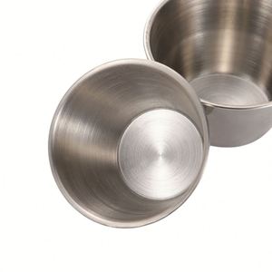 Vente en gros de coupelles à sauce en acier inoxydable de 2,5 oz, coupelles rondes individuelles pour condiments, ramequins de qualité commerciale, coupelles à sauce pour trempettes - Product Image 2