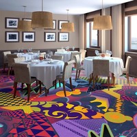 Tapis de restaurant personnalisé de haute qualité Axminster 5 étoiles Hôtel Prix au sol Tapis fabriqué en Chine Tapis mur à mur