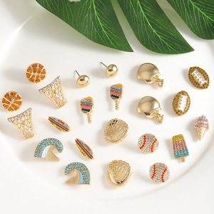 2025 goreal New Arrival phụ nữ đồ trang sức thời trang thể thao hợp kim mạ bóng theo chủ đề bông tai với vui tươi Icecream quyến rũ điểm nhấn - Product Image 3