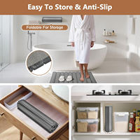 Tapis de bain en terre de diatomée absorbant et à séchage rapide, pliable, grand tapis de bain en pierre pour la cuisine, les vaisselle, les bouteilles, les tasses, la salle de bain
