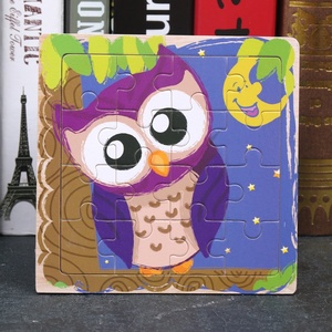 Rompecabezas Educativo de Madera de 16 Piezas para Niños de 0 a 24 Meses, Animales de Dibujos Animados, Vehículos, Esquinas Redondeadas, Recubrimiento UV, <span class=keywords><strong>en</strong></span> Blíster - Product Image 3
