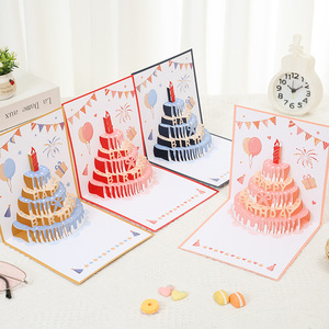 Biglietto <span class=keywords><strong>di</strong></span> <span class=keywords><strong>Auguri</strong></span> 3D Pop-up, Biglietto <span class=keywords><strong>di</strong></span> <span class=keywords><strong>Buon</strong></span> <span class=keywords><strong>Compleanno</strong></span>, Scultura <span class=keywords><strong>di</strong></span> Carta Fatta a Mano, Ornamento Decorativo <span class=keywords><strong>di</strong></span> Alta Qualità con Polvere Dorata - Product Image 3