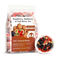 Teh Herbal Alami Campuran Raspberry, Mulberry, dan Goji Berry dalam Kantong - Kualitas Terbaik untuk Menutrisi Ginjal & Meningkatkan Energi
