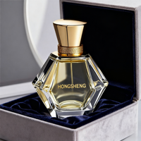 Botol parfum kaca poligonal desain unik canggih botol kosmetik banyak kompartemen dengan tutup dan bentuk khusus