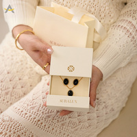 Boîte cadeau en papier pour bijoux Auralux, écologique, avec logo personnalisé, recyclable, faite à la main, pour collier, bracelet, bagues