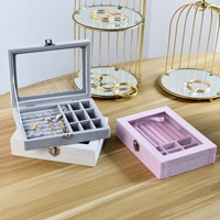 Boîte à bijoux rectangulaire de grande capacité, 9 compartiments, pour boucles d'oreilles, colliers, bagues, bracelets ; Organisateur haut de gamme multi-compartiments