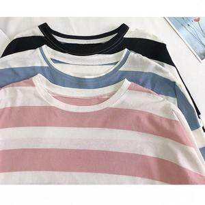 Zomer T-shirt met ronde hals en lange mouwen voor dames, versie van een veelzijdige gestreepte losse <span class=keywords><strong>blouse</strong></span> voor dames - Product Image 2