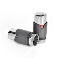 Tête de radiateur thermostatique TRV OEM grise avec finition chromée pour le contrôle de la température du chauffage central