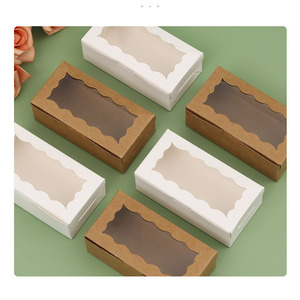 Multi-specification Kraft Paper Simple Folding Cake Box Candy Biscuit Packaging Box With Window