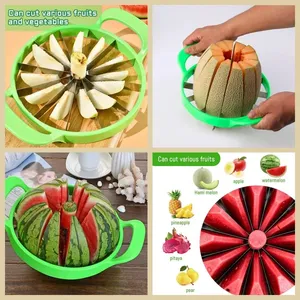 Cortadores de sandía manuales de acero inoxidable, herramienta creativa para cortar frutas que ahorra trabajo, divisor de frutas grandes, utensilios de cocina - Product Image 2