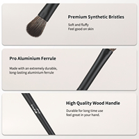 Kuas Blending Highlight Smudge Eye Shadow Profesional MSQ, Bulu Sintetis, Gagang Kayu, untuk Concealer, Eyeliner, Pensil Alis, dan Bibir