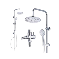 Robinet de salle de bain design moderne à prix d'usine, ensemble de douche pluie, pommeau de douche en laiton poli, jet de massage en céramique, acier inoxydable mural