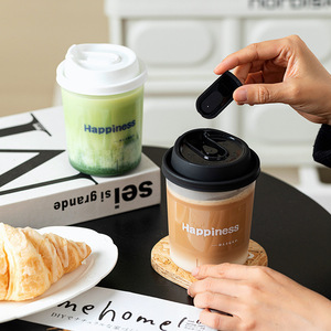 Gobelet en plastique PP transparent anti-fuite de 500 ml, diamètre 90 mm, pour boissons chaudes/froides, avec couvercle, pour thé au lait et café, impression de logo - Product Image 3