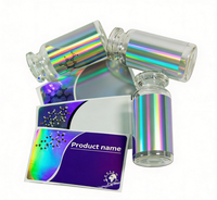 Rouleau d'étiquettes autocollantes holographiques imperméables pour flacons en verre cosmétiques et emballages d'huiles essentielles
