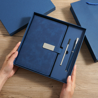 Carnet de notes professionnel A5 personnalisé en PU, ensemble cadeau avec reliure cousue, 100 feuilles, stylo métallique, boucle magnétique, journal intime, logo, pour bureau et entreprise