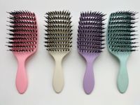 Brosse Démêlante Carrée à Palette Courbe Ventilée pour Cheveux Bouclés, Massage Sec et Humide, avec Logo Personnalisé