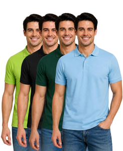 Men's <b>Half</b> <b>Sleeve</b> Casual <b>T</b> <b>Shirts</b> Solid 100% Cotton Knitted 180g Standard Length Regular Fit Polo <b>Shirt</b> Custom Logo Golf <b>Shirt</b> - Product Image 1