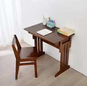 Bamboo Kids Study Table Children Furniture Sets Fashion Computer Table Storage Desk Adjustable Learning Desks and Chairs Modern