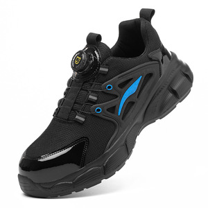 Mesh Safety Shoes Steel <b>Toe</b> Round Head Low Top Breathable Button Closure Men Construction Industry - Product Image 1