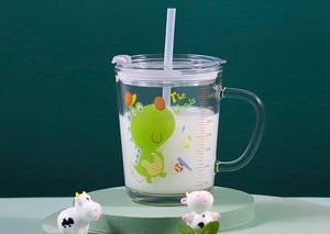 Copo Sippy Cartoon Madou 350ml, Caneca de Viagem de Vidro Ecológica com Alça, Volta às Aulas para Crianças - Product Image 4